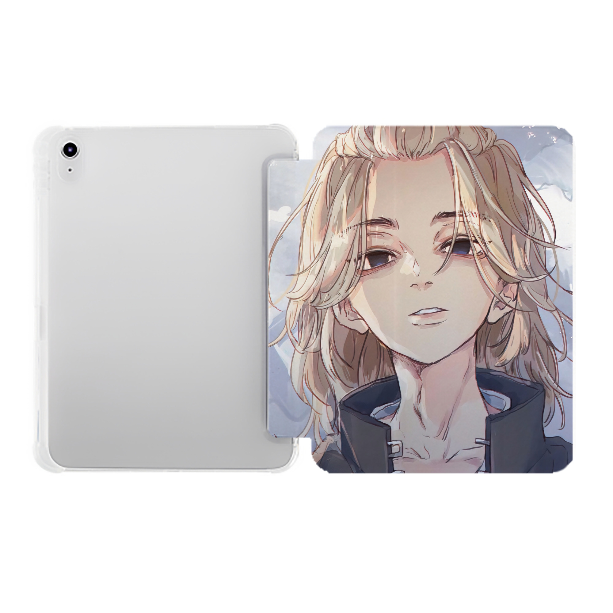（画像用） 東京リベンジャーズ Tokyo Revengers IPad ケース ペン収納付き 三つ折りスタンド PUレザー×シリコン 対応機種9.5/10.5/10.9インチ